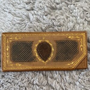 Italian Leather Hard Shell Brown and Gold Wallet